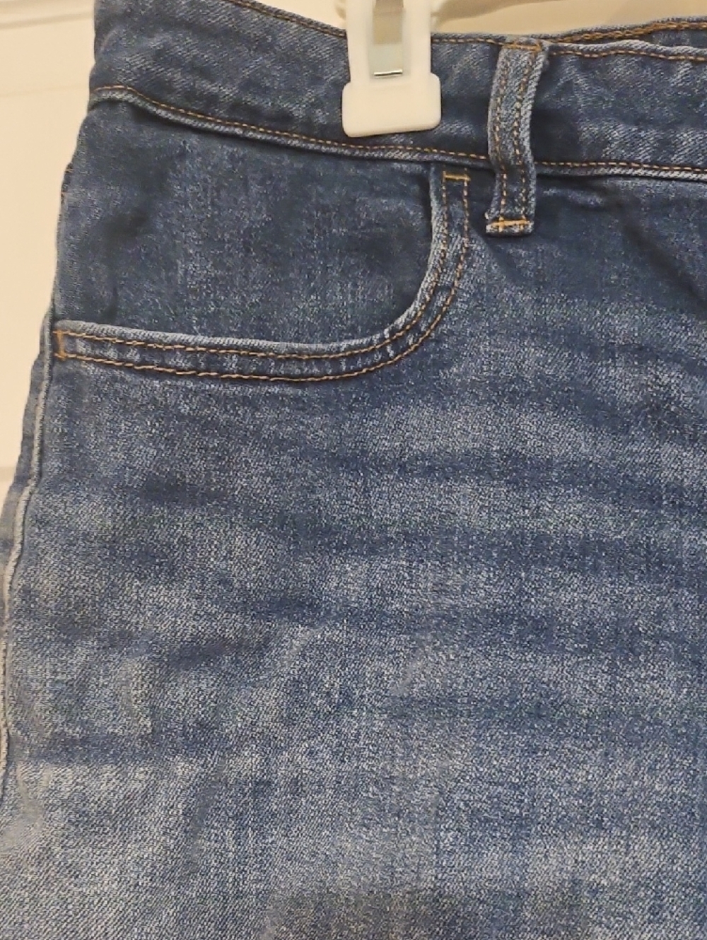 Old Navy High Rise WOW Medium Blue Rolled-Hem Denim Shorts - Picture 3 of 16